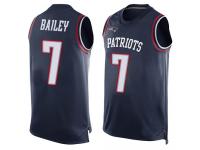 #7 Limited Jake Bailey Navy Blue Football Men's Jersey New England Patriots Player Name & Number Tank Top