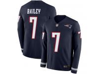 #7 Limited Jake Bailey Navy Blue Football Men's Jersey New England Patriots Therma Long Sleeve