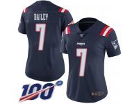 #7 Limited Jake Bailey Navy Blue Football Women's Jersey New England Patriots Rush Vapor Untouchable 100th Season