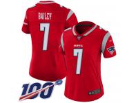 #7 Limited Jake Bailey Red Football Women's Jersey New England Patriots Inverted Legend 100th Season