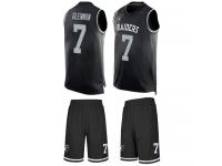 #7 Mike Glennon Black Football Men's Jersey Oakland Raiders Tank Top Suit