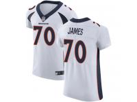 #70 Elite Ja'Wuan James White Football Road Men's Jersey Denver Broncos Vapor Untouchable