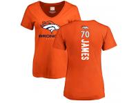 #70 Ja'Wuan James Orange Football Backer Women's Denver Broncos T-Shirt