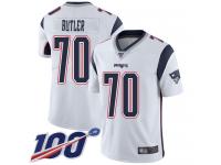 #70 Limited Adam Butler White Football Road Men's Jersey New England Patriots Vapor Untouchable 100th Season