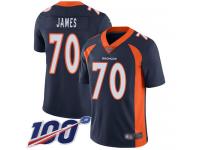 #70 Limited Ja'Wuan James Navy Blue Football Alternate Men's Jersey Denver Broncos Vapor Untouchable 100th Season