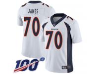 #70 Limited Ja'Wuan James White Football Road Men's Jersey Denver Broncos Vapor Untouchable 100th Season