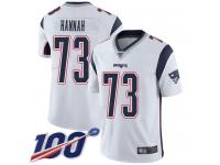 #73 Limited John Hannah White Football Road Men's Jersey New England Patriots Vapor Untouchable 100th Season