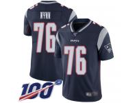 #76 Limited Isaiah Wynn Navy Blue Football Home Men's Jersey New England Patriots Vapor Untouchable 100th Season