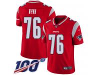 #76 Limited Isaiah Wynn Red Football Men's Jersey New England Patriots Inverted Legend 100th Season