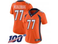 #77 Limited Karl Mecklenburg Orange Football Home Women's Jersey Denver Broncos Vapor Untouchable 100th Season