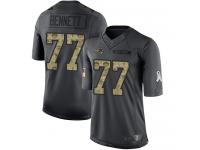 #77 Limited Michael Bennett Black Football Youth Jersey New England Patriots 2016 Salute to Service