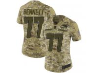 #77 Limited Michael Bennett Camo Football Women's Jersey New England Patriots 2018 Salute to Service