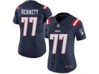 #77 Limited Michael Bennett Navy Blue Football Women's Jersey New England Patriots Rush Vapor Untouchable