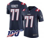 #77 Limited Michael Bennett Navy Blue Football Youth Jersey New England Patriots Rush Vapor Untouchable 100th Season