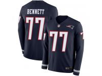 #77 Limited Michael Bennett Navy Blue Football Youth Jersey New England Patriots Therma Long Sleeve