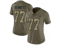 #77 Limited Michael Bennett Olive Camo Football Women's Jersey New England Patriots 2017 Salute to Service