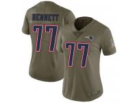 #77 Limited Michael Bennett Olive Football Women's Jersey New England Patriots 2017 Salute to Service