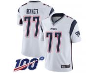 #77 Limited Michael Bennett White Football Road Youth Jersey New England Patriots Vapor Untouchable 100th Season