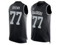 #77 Trent Brown Black Football Men's Jersey Oakland Raiders Player Name & Number Tank Top