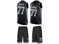 #77 Trent Brown Black Football Men's Jersey Oakland Raiders Tank Top Suit