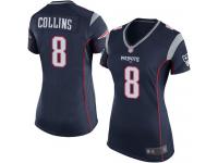 #8 Game Jamie Collins Navy Blue Football Home Women's Jersey New England Patriots