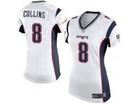 #8 Game Jamie Collins White Football Road Women's Jersey New England Patriots