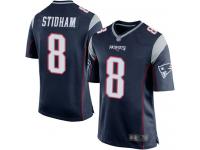 #8 Game Jarrett Stidham Navy Blue Football Home Men's Jersey New England Patriots