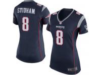 #8 Game Jarrett Stidham Navy Blue Football Home Women's Jersey New England Patriots