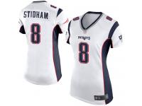 #8 Game Jarrett Stidham White Football Road Women's Jersey New England Patriots