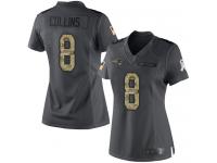 #8 Limited Jamie Collins Black Football Women's Jersey New England Patriots 2016 Salute to Service