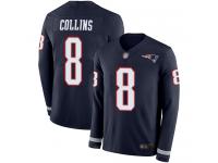 #8 Limited Jamie Collins Navy Blue Football Men's Jersey New England Patriots Therma Long Sleeve