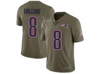 #8 Limited Jamie Collins Olive Football Men's Jersey New England Patriots 2017 Salute to Service