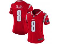 #8 Limited Jamie Collins Red Football Women's Jersey New England Patriots Inverted Legend