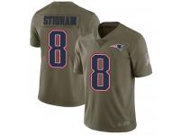 #8 Limited Jarrett Stidham Olive Football Men's Jersey New England Patriots 2017 Salute to Service