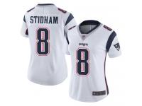 #8 Limited Jarrett Stidham White Football Road Women's Jersey New England Patriots Vapor Untouchable