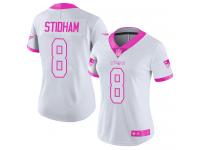 #8 Limited Jarrett Stidham White Pink Football Women's Jersey New England Patriots Rush Fashion