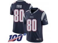 #80 Limited Irving Fryar Navy Blue Football Home Men's Jersey New England Patriots Vapor Untouchable 100th Season