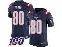 #80 Limited Irving Fryar Navy Blue Football Youth Jersey New England Patriots Rush Vapor Untouchable 100th Season