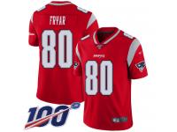 #80 Limited Irving Fryar Red Football Men's Jersey New England Patriots Inverted Legend 100th Season