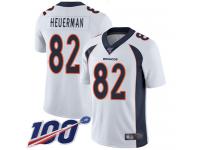 #82 Limited Jeff Heuerman White Football Road Men's Jersey Denver Broncos Vapor Untouchable 100th Season