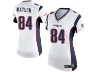 #84 Game Benjamin Watson White Football Road Women's Jersey New England Patriots