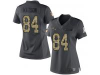 #84 Limited Benjamin Watson Black Football Women's Jersey New England Patriots 2016 Salute to Service