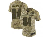 #84 Limited Benjamin Watson Camo Football Women's Jersey New England Patriots 2018 Salute to Service