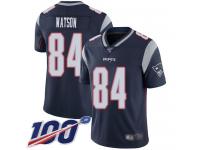 #84 Limited Benjamin Watson Navy Blue Football Home Youth Jersey New England Patriots Vapor Untouchable 100th Season