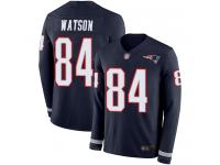 #84 Limited Benjamin Watson Navy Blue Football Men's Jersey New England Patriots Therma Long Sleeve