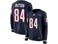 #84 Limited Benjamin Watson Navy Blue Football Women's Jersey New England Patriots Therma Long Sleeve