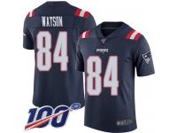 #84 Limited Benjamin Watson Navy Blue Football Youth Jersey New England Patriots Rush Vapor Untouchable 100th Season