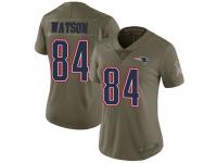 #84 Limited Benjamin Watson Olive Football Women's Jersey New England Patriots 2017 Salute to Service