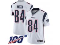 #84 Limited Benjamin Watson White Football Road Youth Jersey New England Patriots Vapor Untouchable 100th Season