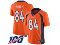 #84 Limited Shannon Sharpe Orange Football Home Men's Jersey Denver Broncos Vapor Untouchable 100th Season